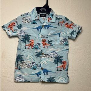 Place Boys' Dinosaur Print Shirt - Blue and Orange